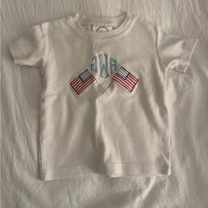 Patriotic Kids' White T-Shirt with Flag Design